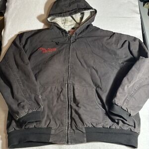 Vintage‎ Mac Tools Racing Jacket Mens 3XL Black Full Zip Hooded Mechanic Canvas